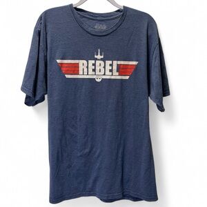 Star Wars Rebel X-Wing Starfighter Men's XL Blue T-Shirt Fandom Graphic Retro